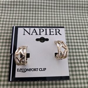 Napier Gold-Tone Textured Clip-On Earrings